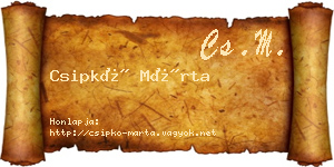Csipkó Márta névjegykártya